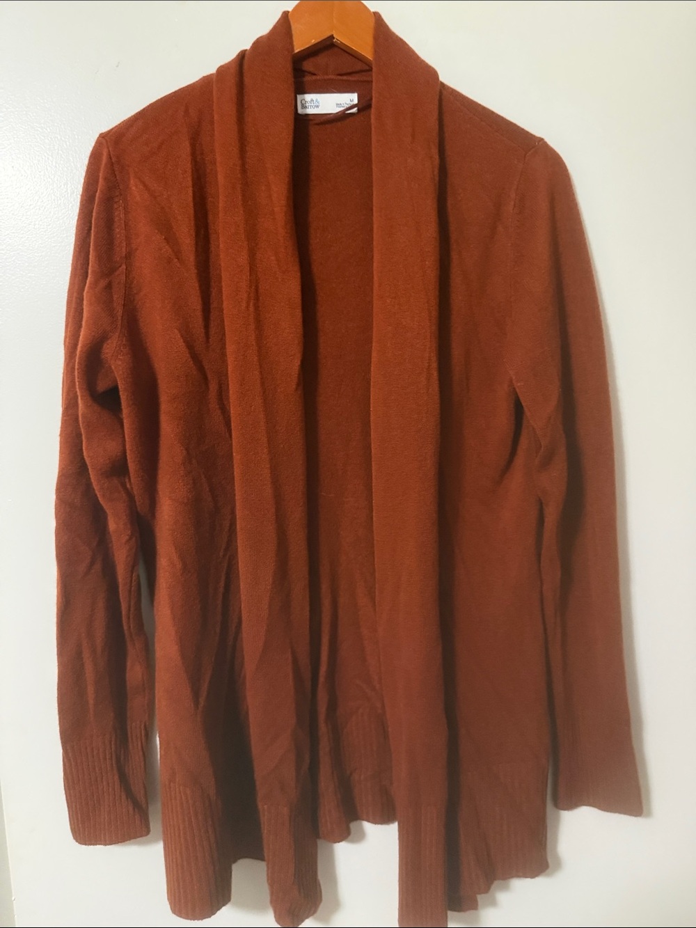 croft & barrow Rust Open-Front Cardigan